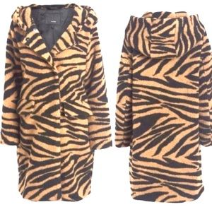 Steve Madden M Women's Tiger Sherpa Hooded Overcoat